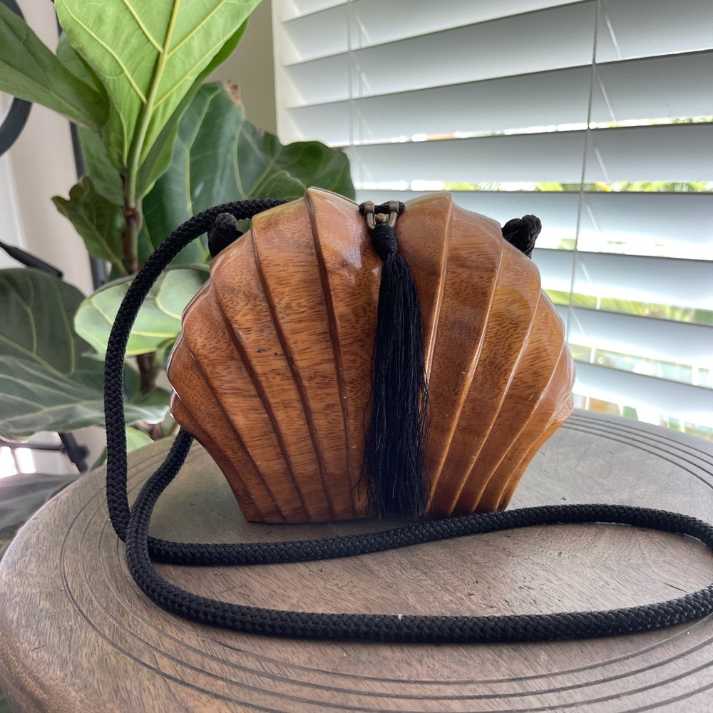Timmy Woods Clamshell Wooden Bag